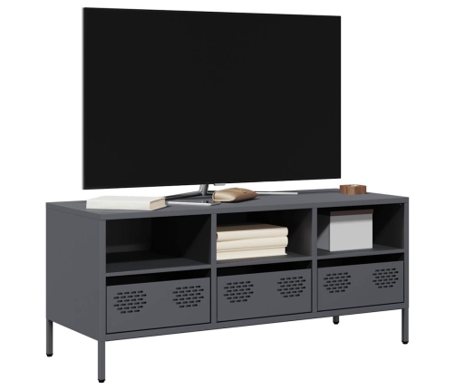 Mueble de TV acero laminado en frío antracita 101,5x39x43,5 cm