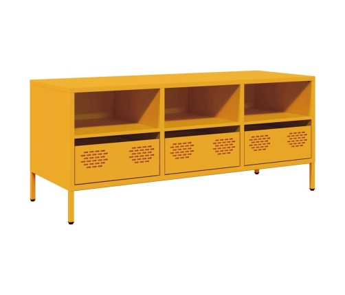 Mueble para TV acero laminado en frío amarillo 101,5x39x43,5 cm