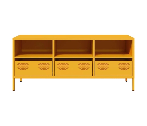 Mueble para TV acero laminado en frío amarillo 101,5x39x43,5 cm