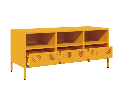 Mueble para TV acero laminado en frío amarillo 101,5x39x43,5 cm