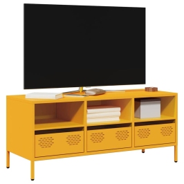 Mueble para TV acero laminado en frío amarillo 101,5x39x43,5 cm