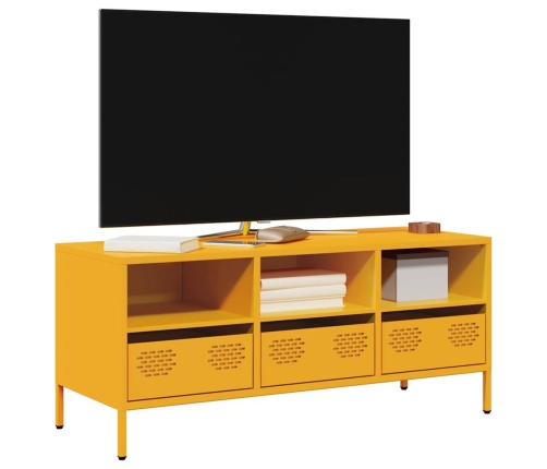 Mueble para TV acero laminado en frío amarillo 101,5x39x43,5 cm