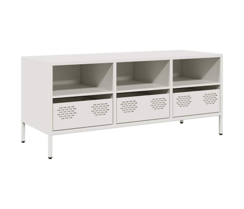 Mueble para TV acero laminado en frío blanco 101,5x39x43,5 cm