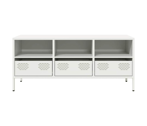 Mueble para TV acero laminado en frío blanco 101,5x39x43,5 cm