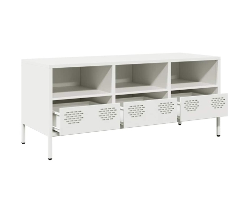 Mueble para TV acero laminado en frío blanco 101,5x39x43,5 cm