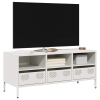 Mueble para TV acero laminado en frío blanco 101,5x39x43,5 cm