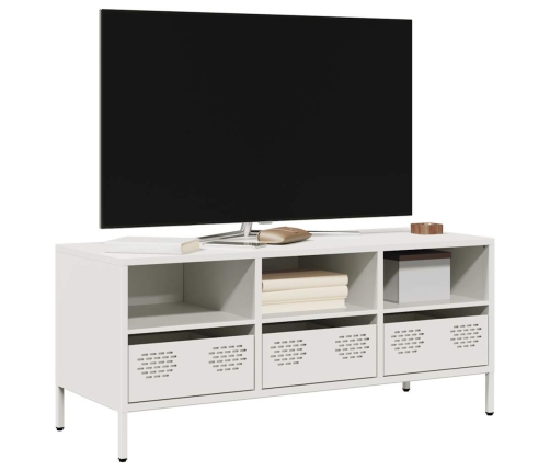 Mueble para TV acero laminado en frío blanco 101,5x39x43,5 cm