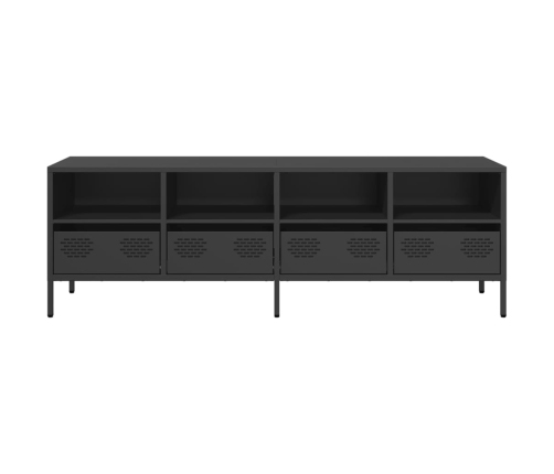 Mueble para TV acero laminado en frío negro 135x39x43,5 cm