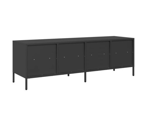 Mueble para TV acero laminado en frío negro 135x39x43,5 cm