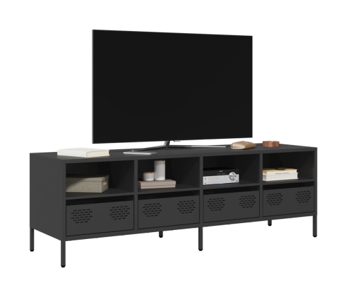 Mueble para TV acero laminado en frío negro 135x39x43,5 cm