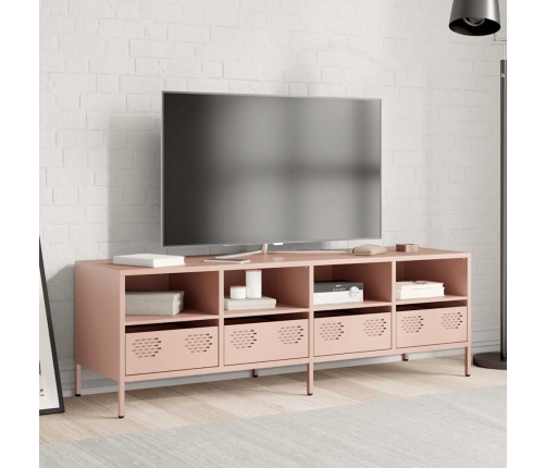 Mueble para TV acero laminado en frío rosa 135x39x43,5 cm