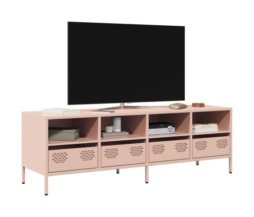 Mueble para TV acero laminado en frío rosa 135x39x43,5 cm