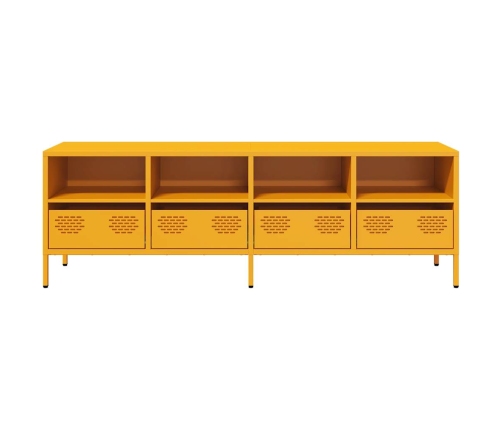 Mueble para TV acero laminado en frío amarillo 135x39x43,5 cm