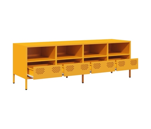 Mueble para TV acero laminado en frío amarillo 135x39x43,5 cm