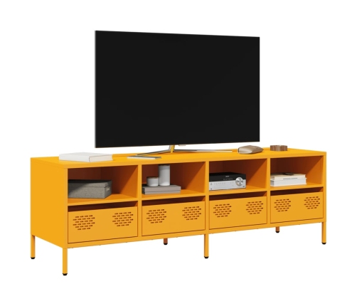 Mueble para TV acero laminado en frío amarillo 135x39x43,5 cm