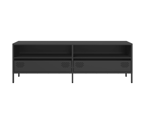 Mueble para TV acero laminado en frío negro 135x39x43,5 cm