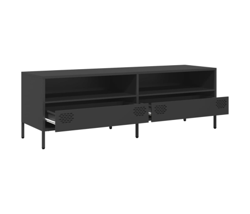 Mueble para TV acero laminado en frío negro 135x39x43,5 cm