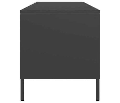 Mueble para TV acero laminado en frío negro 135x39x43,5 cm