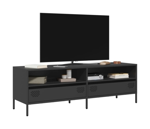 Mueble para TV acero laminado en frío negro 135x39x43,5 cm