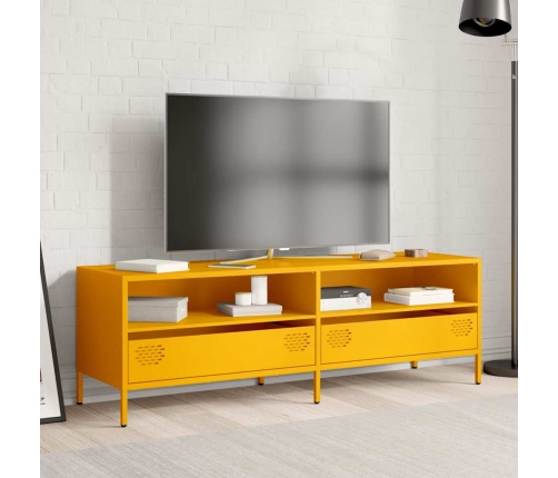 Mueble para TV acero laminado en frío amarillo 135x39x43,5 cm