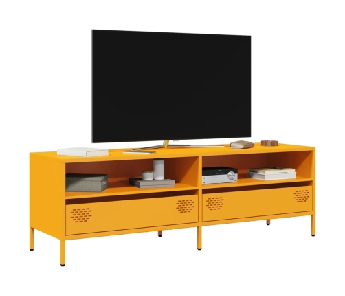 Mueble para TV acero laminado en frío amarillo 135x39x43,5 cm