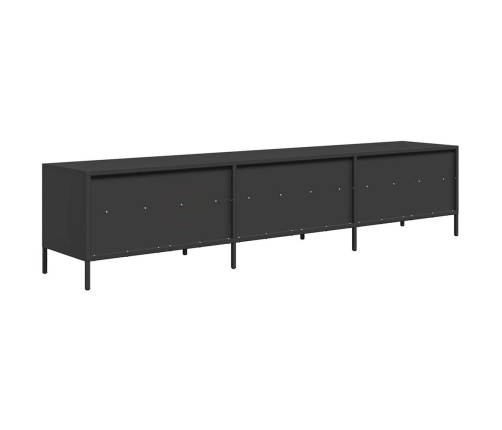 Mueble para TV acero laminado en frío negro 202x39x43,5 cm