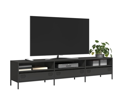 Mueble para TV acero laminado en frío negro 202x39x43,5 cm