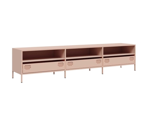 Mueble para TV acero laminado en frío rosa 202x39x43,5 cm