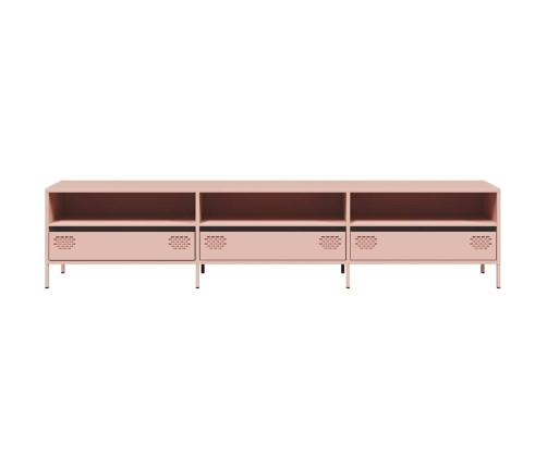 Mueble para TV acero laminado en frío rosa 202x39x43,5 cm