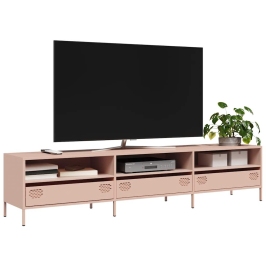 Mueble para TV acero laminado en frío rosa 202x39x43,5 cm