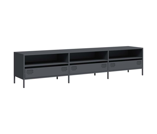 Mueble de TV acero laminado en frío antracita 202x39x43,5 cm