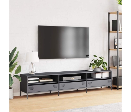 Mueble de TV acero laminado en frío antracita 202x39x43,5 cm