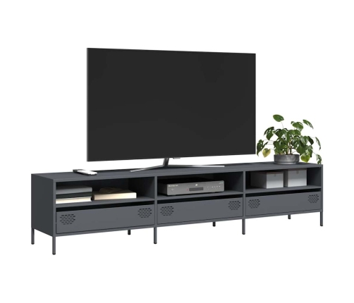 Mueble de TV acero laminado en frío antracita 202x39x43,5 cm