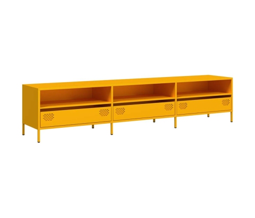 Mueble TV acero laminado en frío amarillo mostaza 202x39x43,5cm