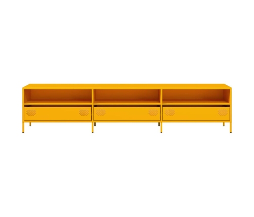 Mueble TV acero laminado en frío amarillo mostaza 202x39x43,5cm