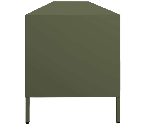 Mueble TV acero laminado en frío verde oliva 202x39x43,5 cm