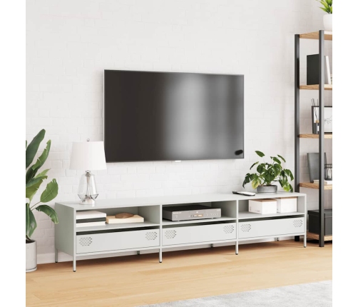 Mueble para TV acero laminado en frío blanco 202x39x43,5 cm