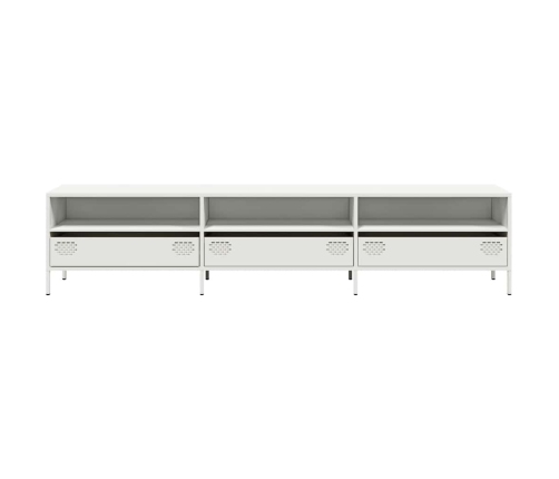 Mueble para TV acero laminado en frío blanco 202x39x43,5 cm