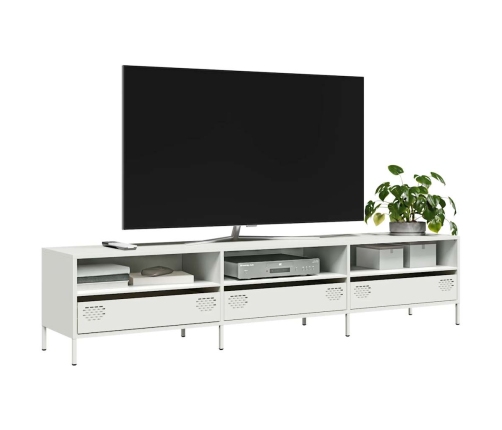 Mueble para TV acero laminado en frío blanco 202x39x43,5 cm