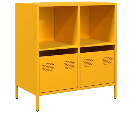 Aparador acero laminado en frío amarillo mostaza 68x39x73,5 cm