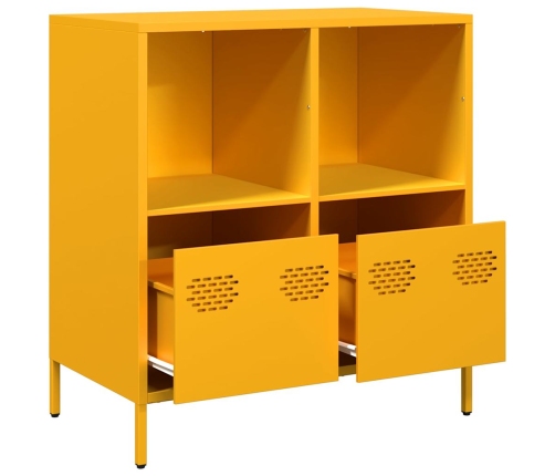 Aparador acero laminado en frío amarillo mostaza 68x39x73,5 cm