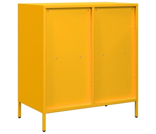 Aparador acero laminado en frío amarillo mostaza 68x39x73,5 cm