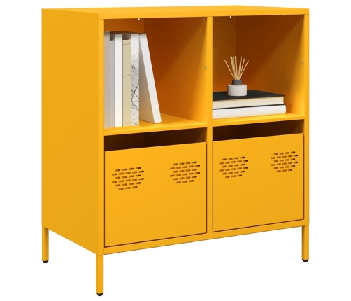 Aparador acero laminado en frío amarillo mostaza 68x39x73,5 cm