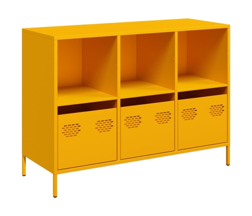 Aparador acero laminado frío amarillo mostaza 101,5x39x73,5 cm