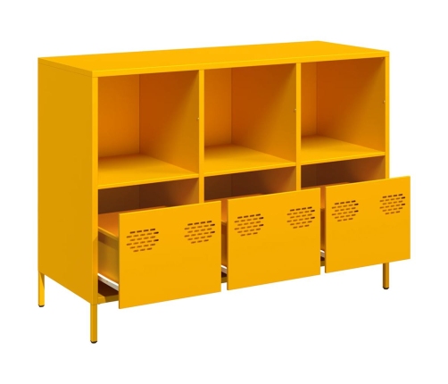 Aparador acero laminado frío amarillo mostaza 101,5x39x73,5 cm