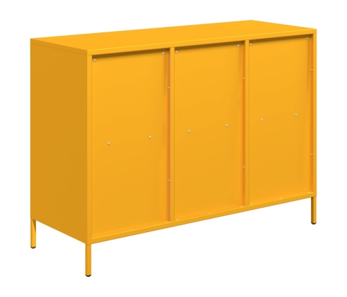 Aparador acero laminado frío amarillo mostaza 101,5x39x73,5 cm