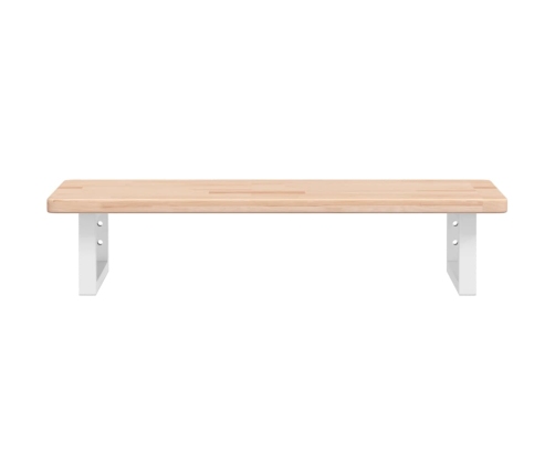 Estante de lavabo de pared de acero y madera maciza de roble