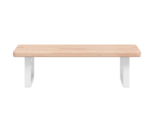 Estante de lavabo de pared de acero y madera maciza de roble