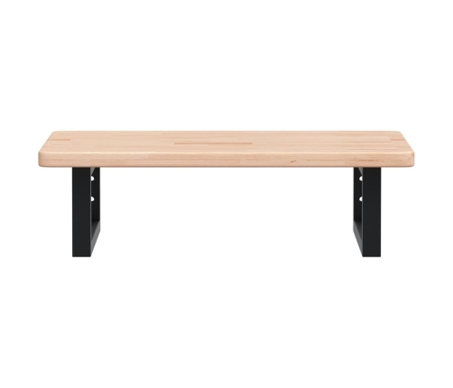 Estante de lavabo de pared de acero y madera maciza de roble