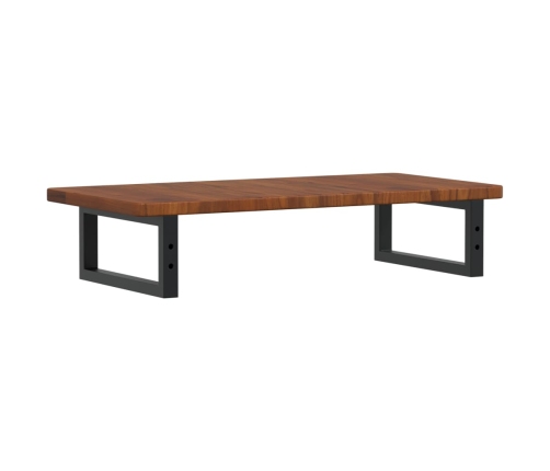 Estante de lavabo de pared de acero y madera maciza de roble